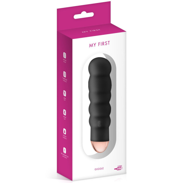 Vibromasseur noir 7 vitesses USB corps ondulé 